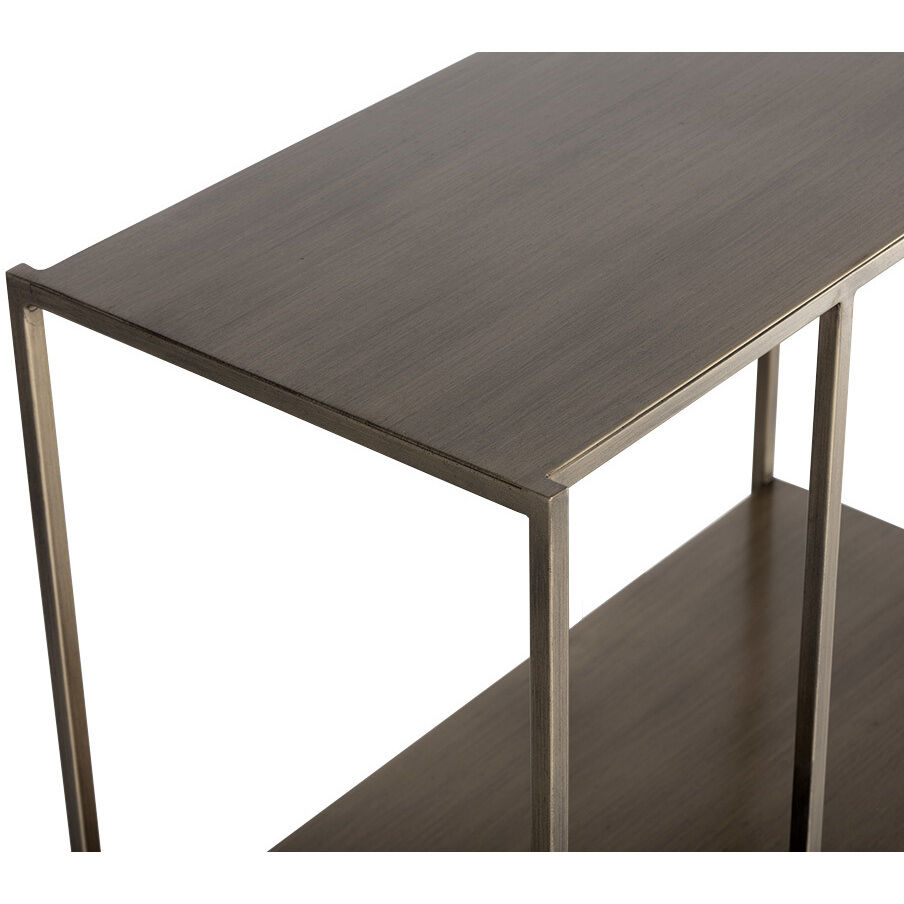 Eiffel Antique Brass Low Bookcase, Medium